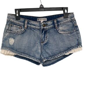 Others Follow Blue Jean Shorts with White Trim GUC 27
